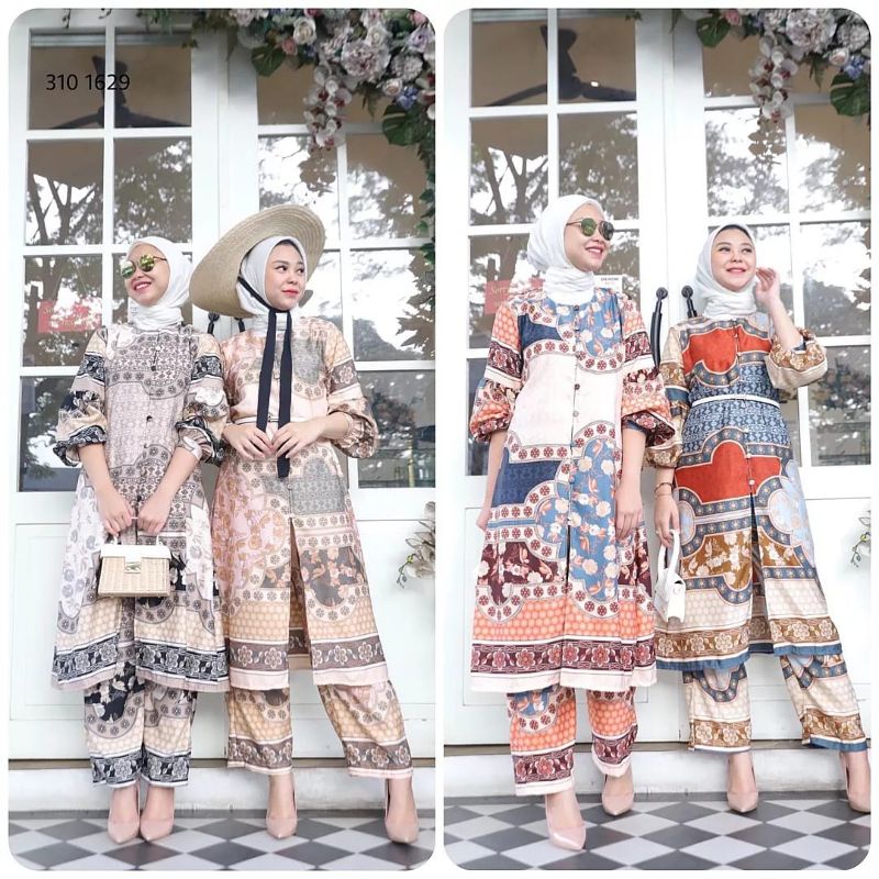 setelan celana tunik silk maxmara #one set maxmara silk