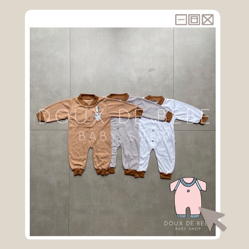 [MOMMYONLINE] NOVA Jumper Bayi NOVA Jumpsuit Baby NOVA (Panjang) 3 - 6 bulan Brown Series