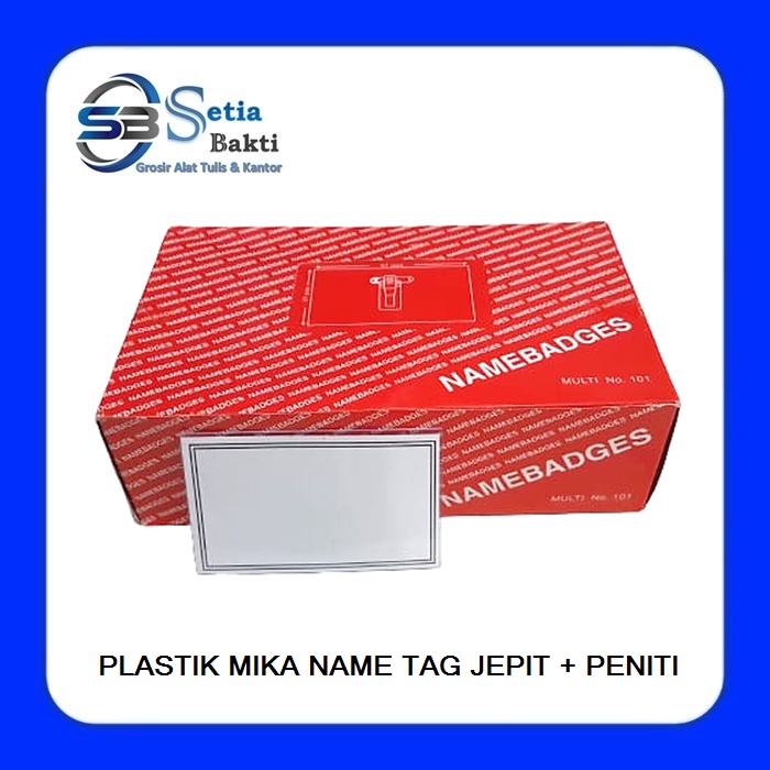 

Mika Name Tag Jepit + Peniti Ukuran 9cm x 5,5cm 1 Pak - 50 Pcs