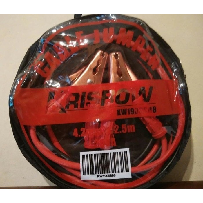 Kabel Aki jumper Mobil 200A 2.90mm 2.5 meter/ Jumper Cable Krisbow