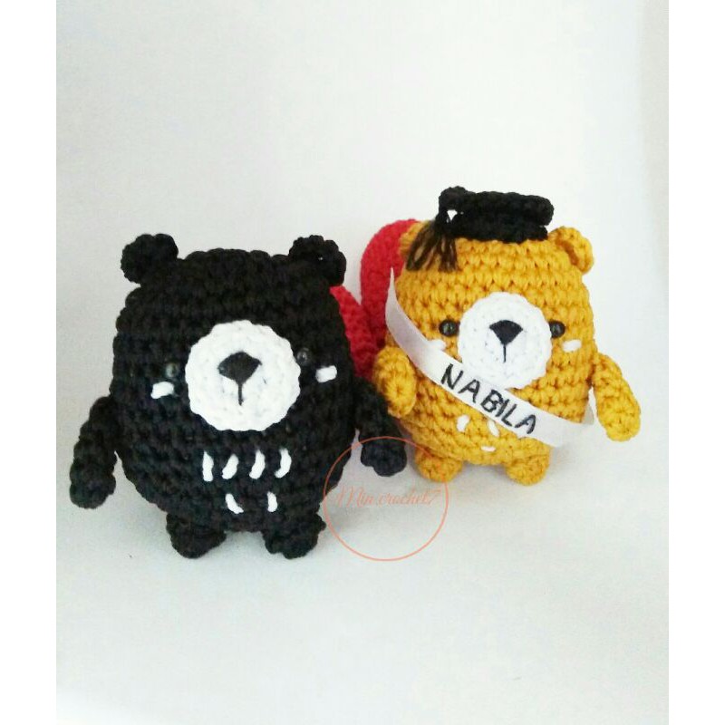 Amigurumi Bear Mini Boneka Rajut Beruang  Shopee Indonesia