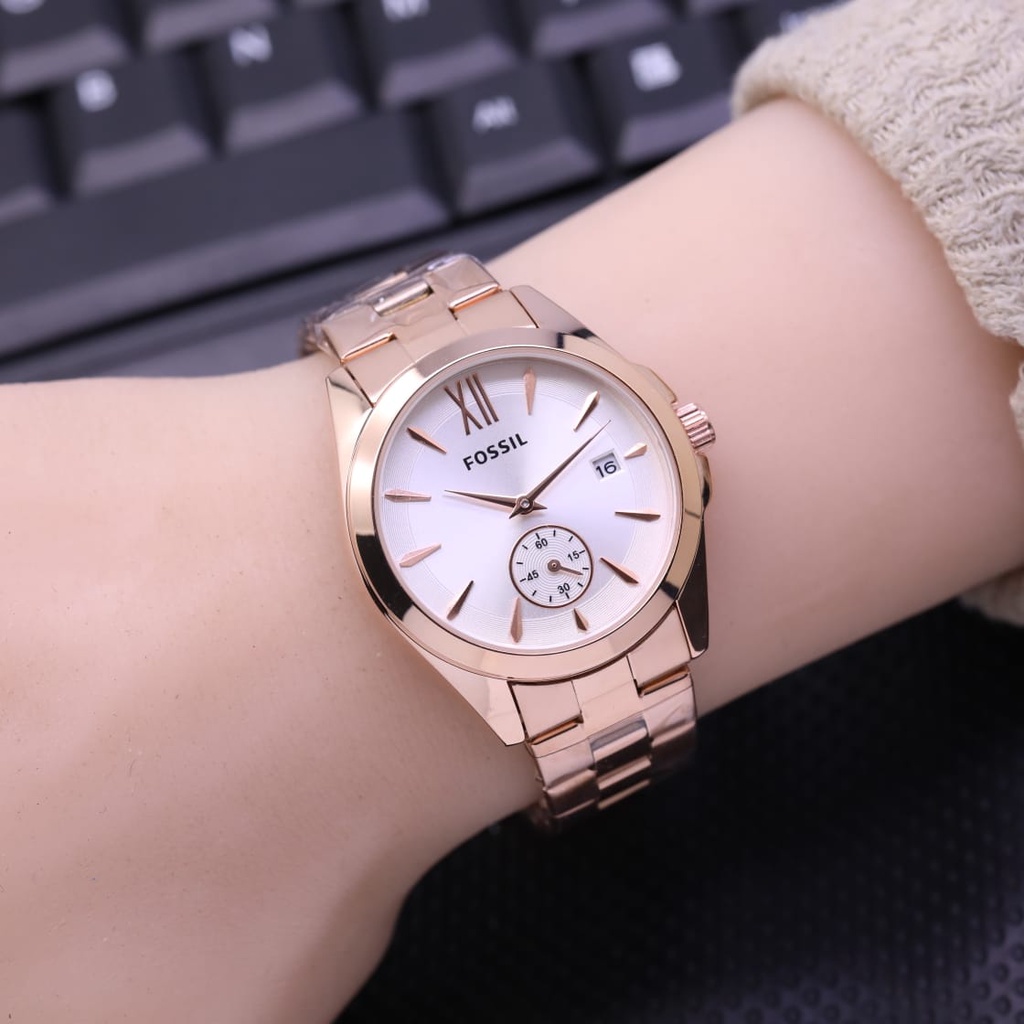 Jam Tangan Wanita Fashion L31006S Tali Rantai Tanggal Detik Bawah Aktif Free Box &amp; Baterai