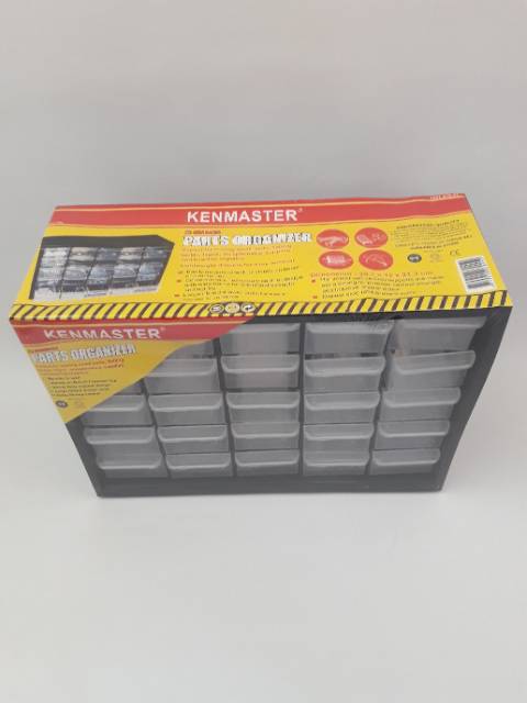 KENMASTER Rak komponen 25 slot ( partisi ) Rak Drawer Rak Susun 25 Slot Rak Drawer 25 Susun / Kotak Spare Part Komponen Laci Partisi