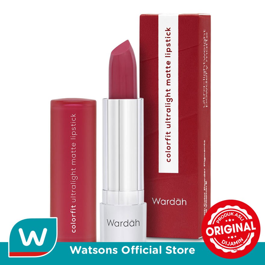 Wardah  Colorfit Ultralight Matte Lipstick 07 Crimson Red 3.6g