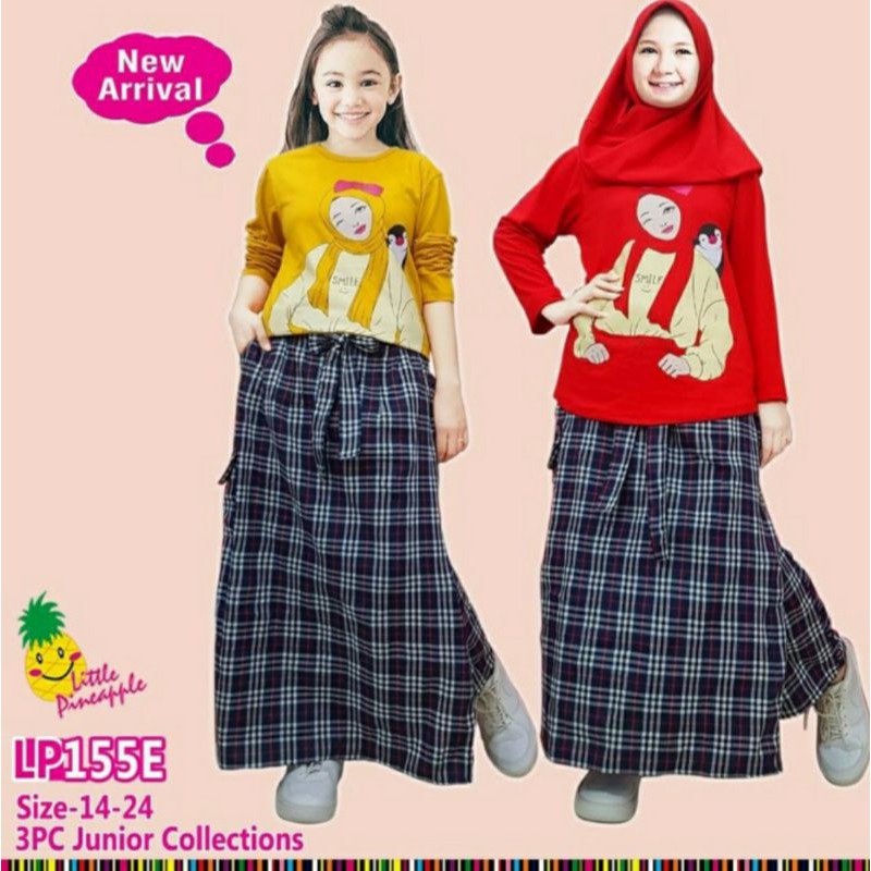 Baju Setelan/Baju Lebaran Anak Perempuan Rocela Kotak 8-13 Tahun