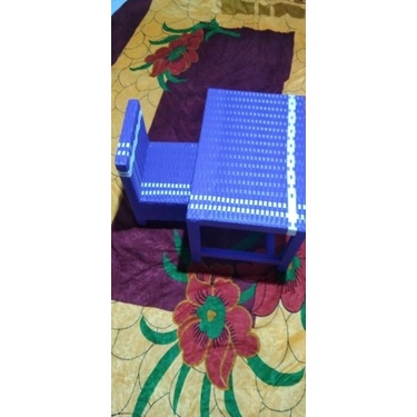 meja belajar anak set rotan sintetis