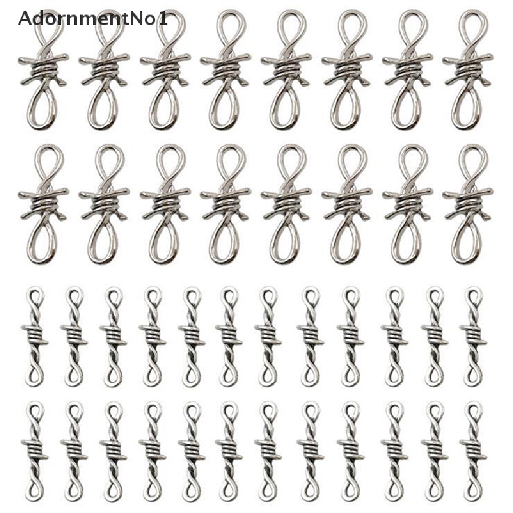 (AdornmentNo1) 10pcs / Set Gelang Tangan Kawat Berduri Warna Gold / Silver Untuk Perhiasan Wanita DIY