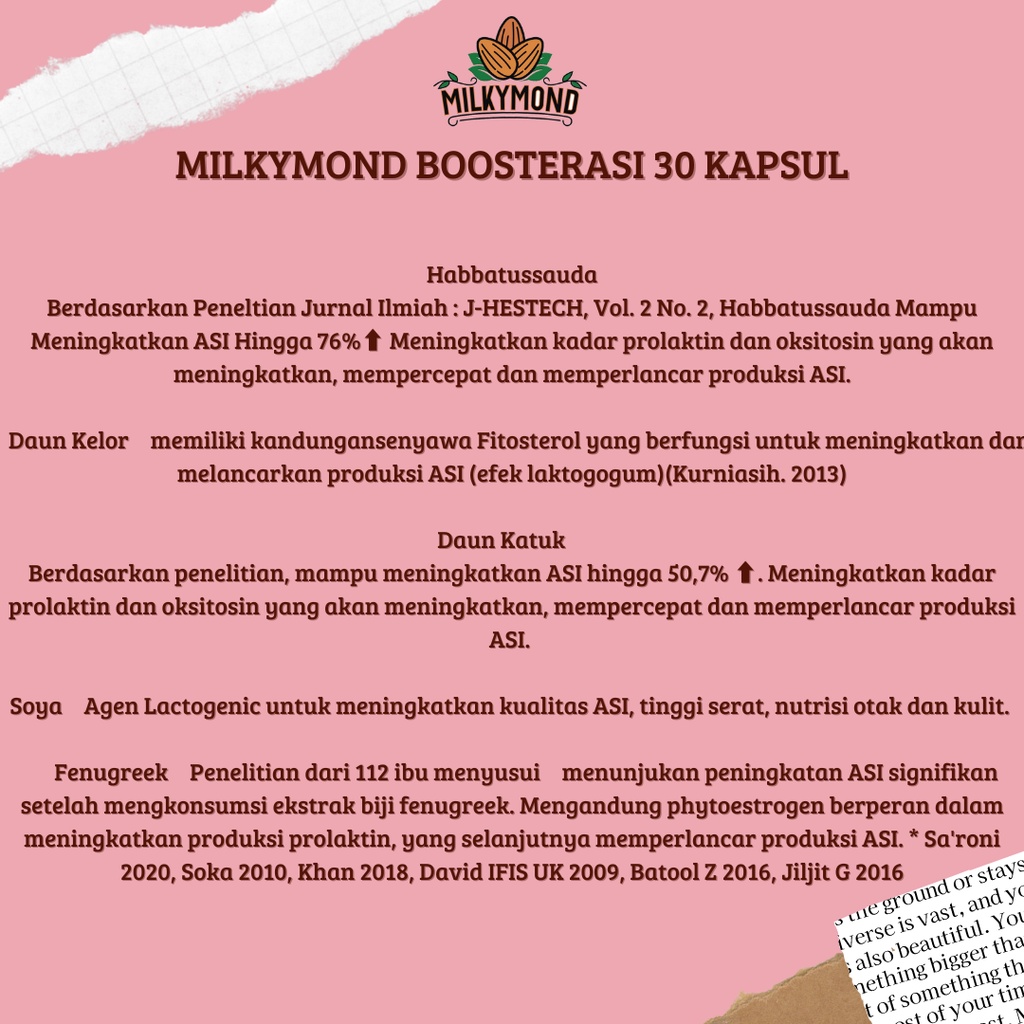 Pelancar Asi Booster Milkymond Habbatussauda | Soya | Kelor | Katuk | Fenugreek Ibu Hamil &amp; Menyusui