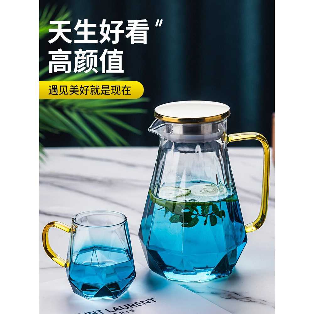 Teko Pitcher Teh Chinese Teapot Glass 1800ml Cangkir Tahan Panas Teko Tea Pot Unik Berkualitas Karakter Estetik