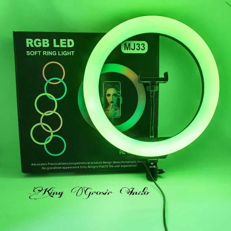 Lampu Selvie / Soft Ring Light RGB LED MJ33 Ring 33 CM 13 Inch ( Tanpa Tripod )