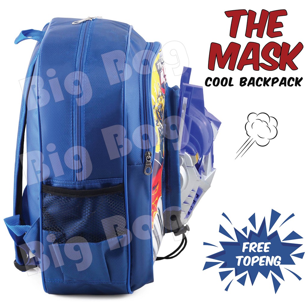 Tas Ransel Sekolah Anak  - TRANSFORMERS - IRON MAN - THE MASK - COOL BACKPACK + FREE TOPENG