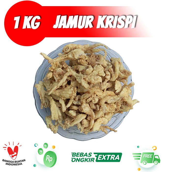 

Keripik jamur crispy original pedas gurih kiloan 1 Kg