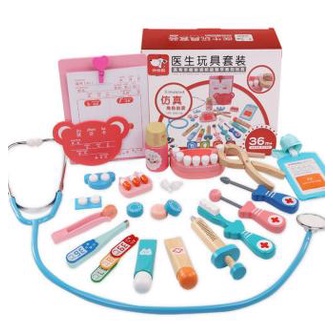 Wooden Doctor Dentist Set mainan edukasi dokter gigi kayu play pretend