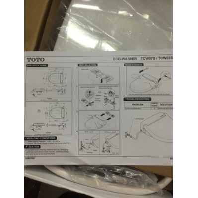 tutup kloset toto TCW07S ( soft closing) eco washer original jet washer
