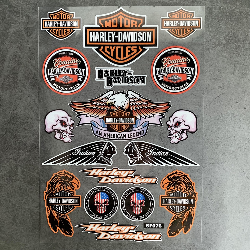 Stiker Reflektif Logo Harley-Davidson 883 Gaya Retro Tahan Air Untuk Dekorasi Helm Motor X48