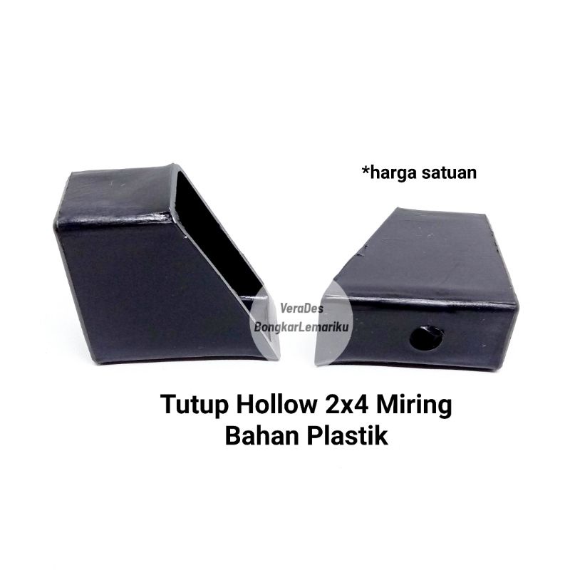 Tutup Hollow 2x4 Plastik Miring / Kaki Kursi Meja Holo