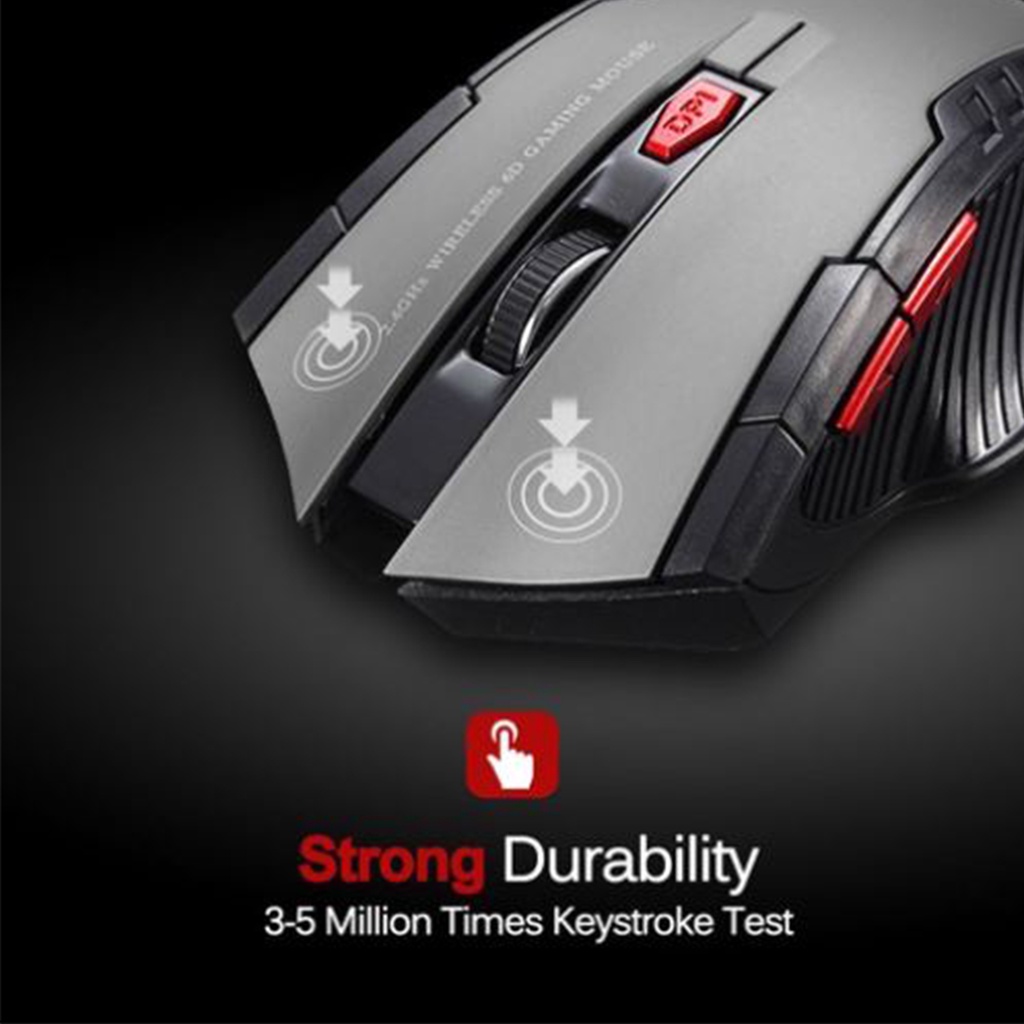 Mouse Wireless Gaming Optical Tanpa Kabel Hitam Games Gamer