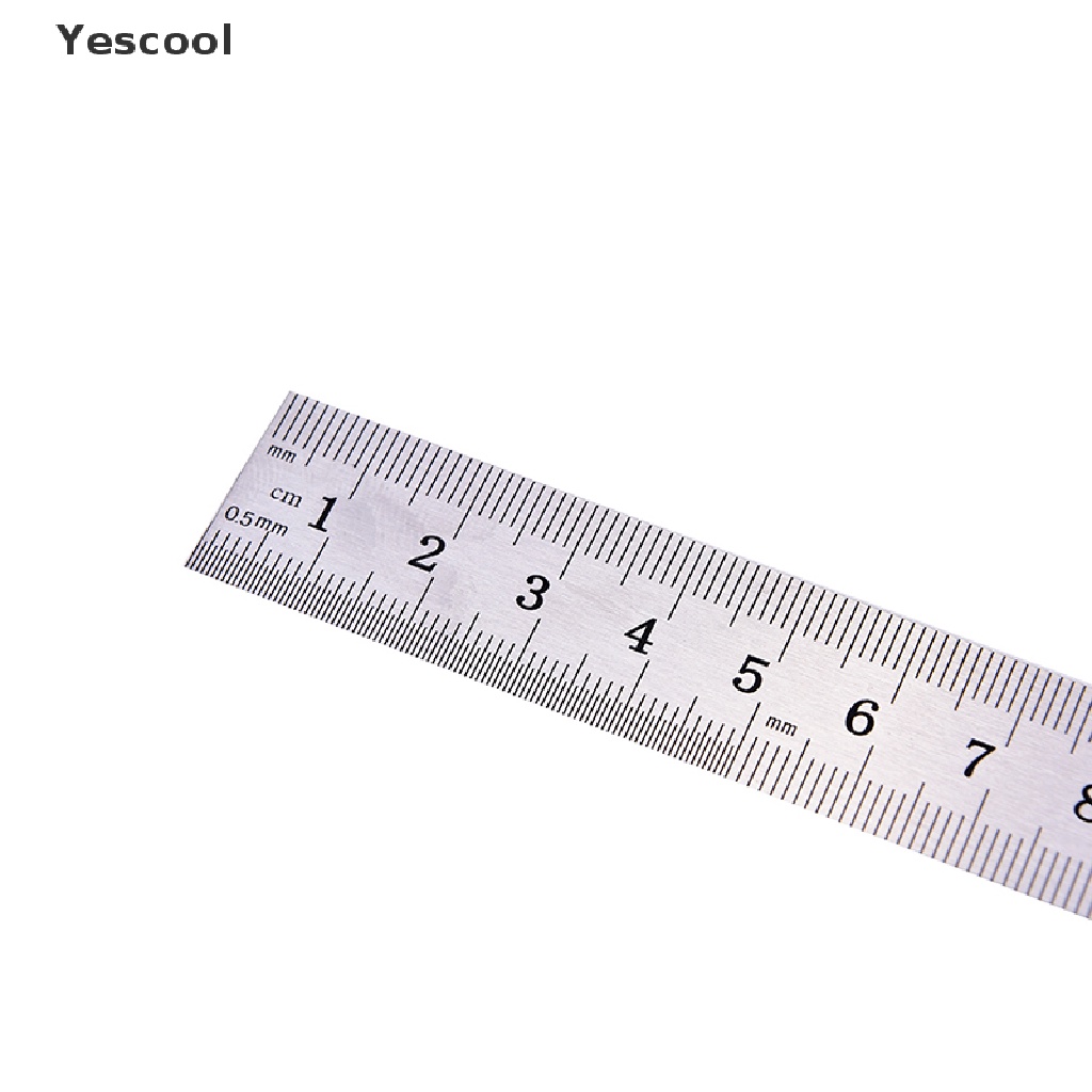 Yescool 1PC Penggaris Metrik Presisi Dua Sisi 15cm Bahan Metal