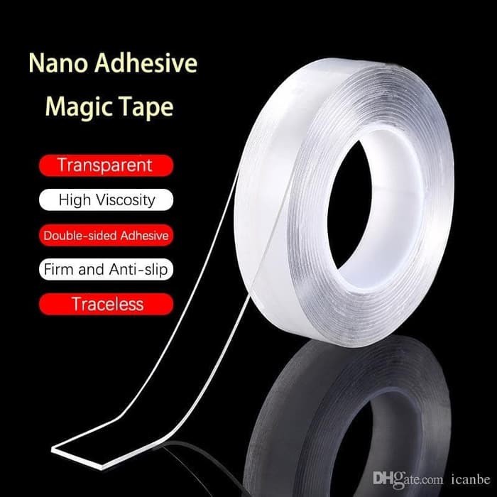 Double Tape Nano Gel Bening Tahan Air Lebar 30mm Super Kuat Bisa Cuci