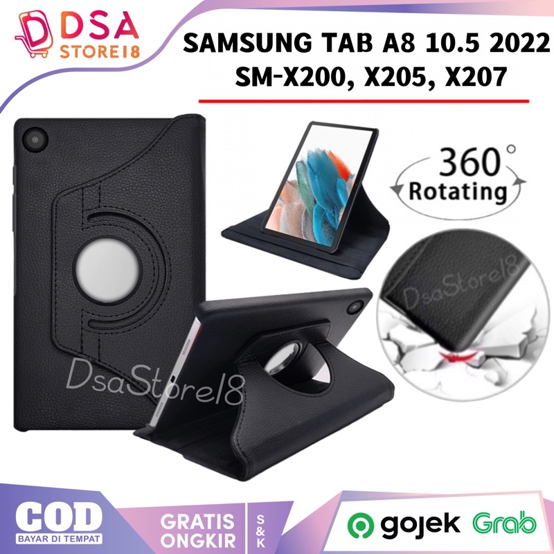 Case Samsung Tab A8 10.5" / Casing Samsung Tab A8 10.5" 2022 / Tab X205 Cover Rotary Stand Flip Case