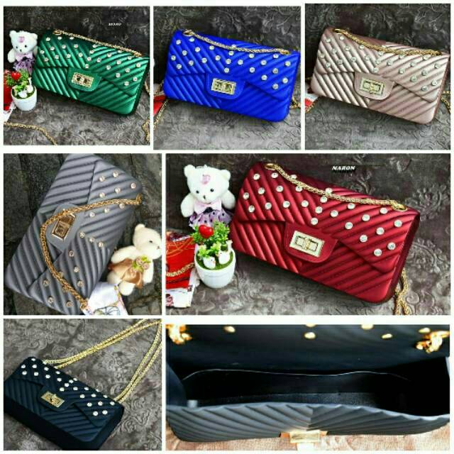 TAS WANITA CHANEL CEVRON JELLY MATTE DIAMOND MINI SUPER