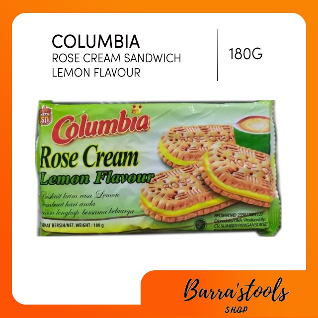 

(TERMURAH 180 gr) COLUMBIA Rose Cream Sandwich Lemon Flavour