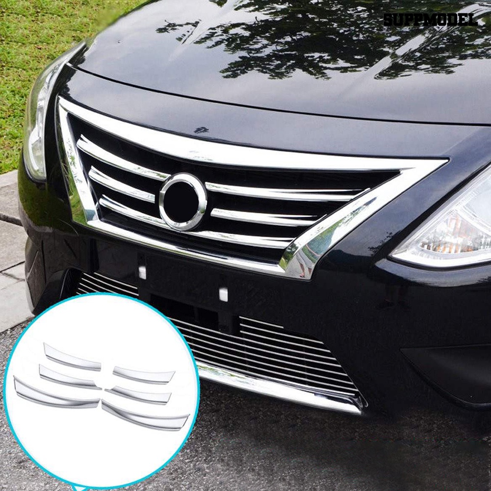 Car 6Pcs Grille Mesh Cover Bumper Depan Mobil Untuk Nissan Sunny Versa 14-17