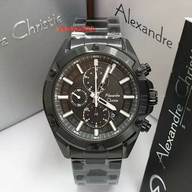 Jam tangan pria Alexandre Christie 6524mc full black