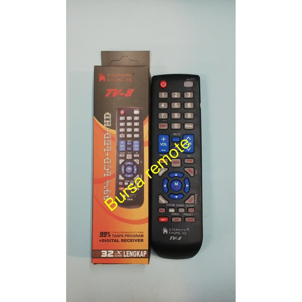 Remot / REMOTE MULTI TV TABUNG/LCD/LED/PARABOLA-TV 8 -ECERAN Dan GROSIR