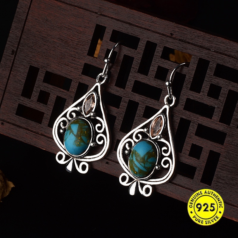 925 Silver New Silver Turquoise Earrings