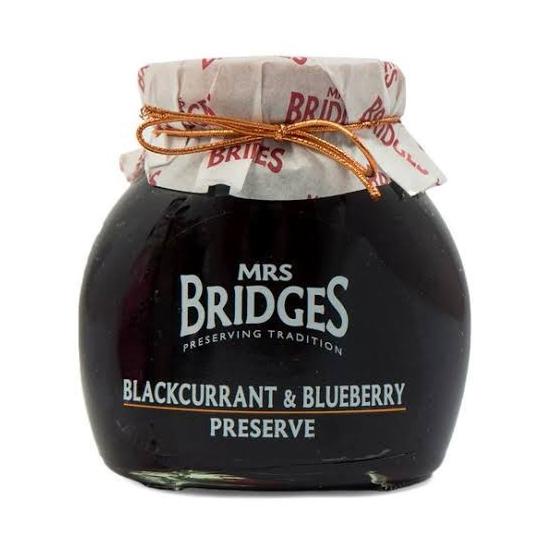 

mrs bridges blackcurrant and blueberry preserves jam 300gr