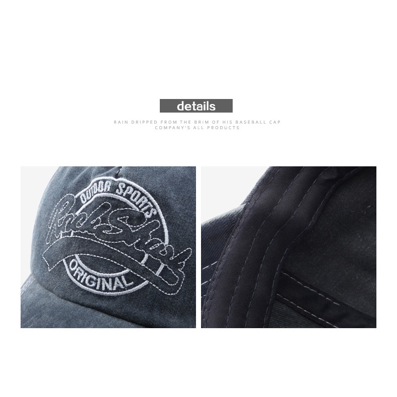 HATSAVENUE-226 Topi Baseball Musim Panas Outdoor Model Wash Denim Original Bordir Rock Show