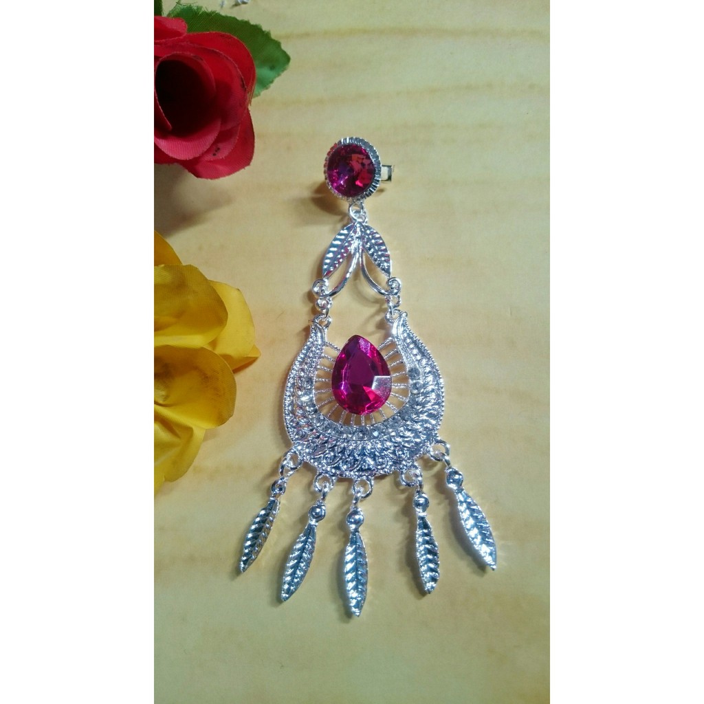 Bros Dagu Silver Panjang Aksesoris Hijab