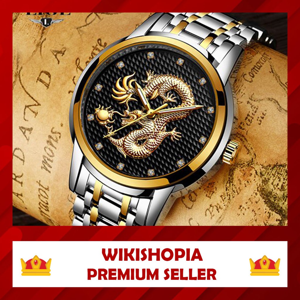 Jam Tangan Pria Motif Naga Original / Jam Tangan Cowok Original