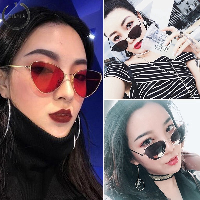 ✨Bayar di Tempat✨ Kacamata Hitam Wanita Model Retro Cat Eye Sunglasses Women UV400 Protection