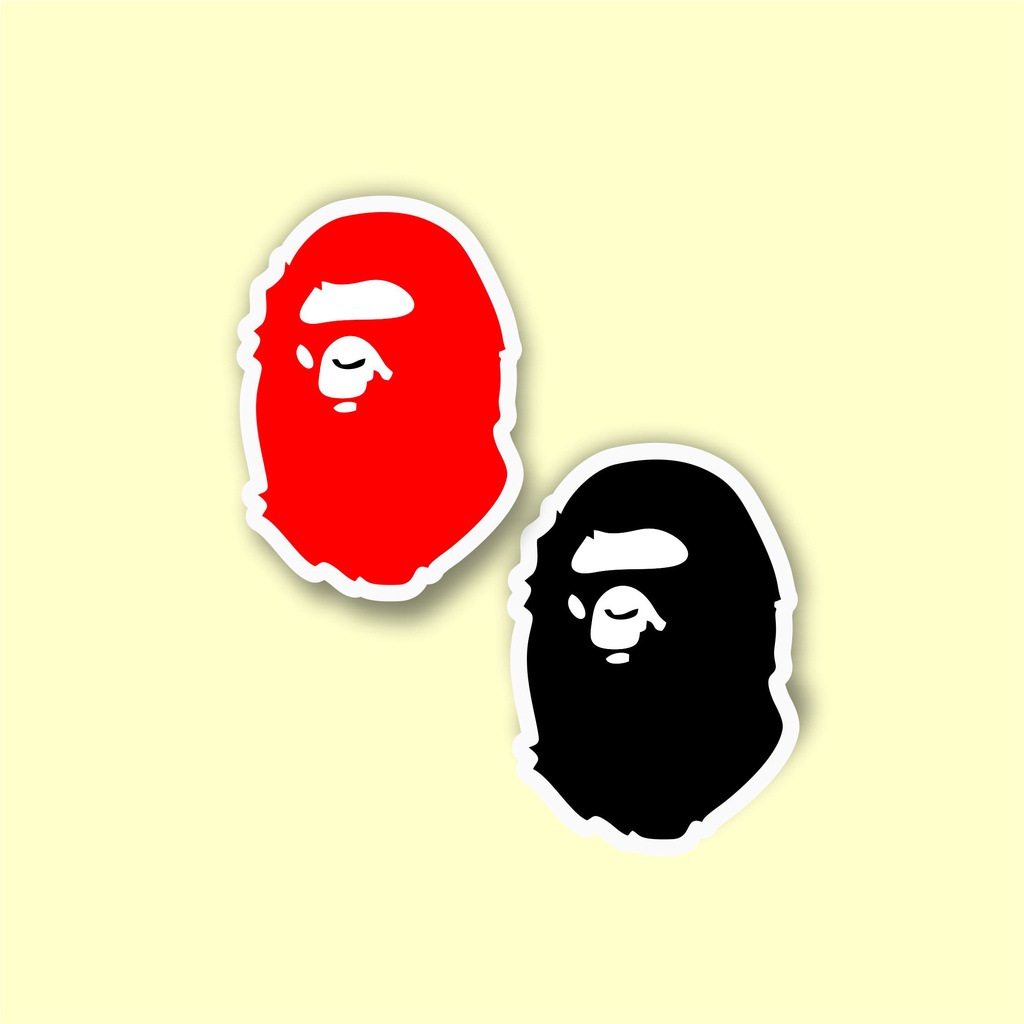 

Stiker brand distro murah Kepala Bape bahan graftac anti air