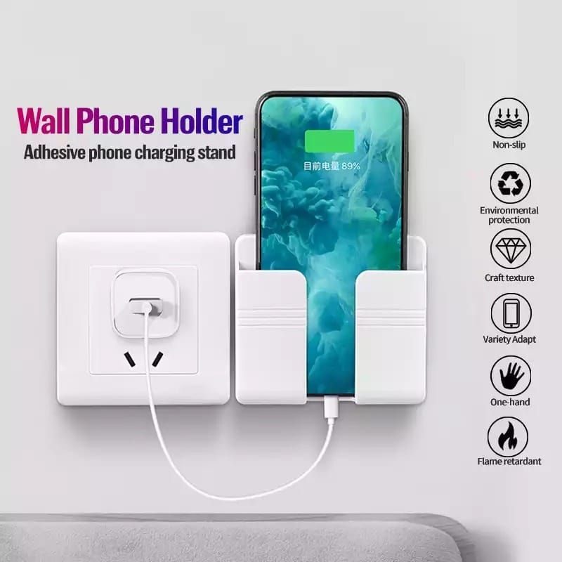 Rak Gantung HP Charger Remote Tempel Tembok / Cell Phone Hanger