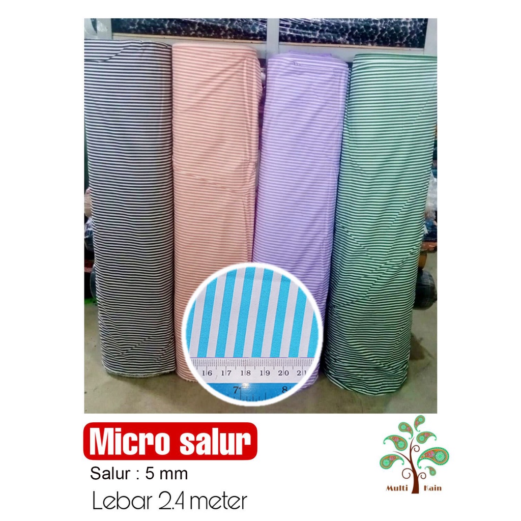 Multi kain micro print Lebar 2.4 meter salur onde sprei dekorasi backdrop dekor eceran