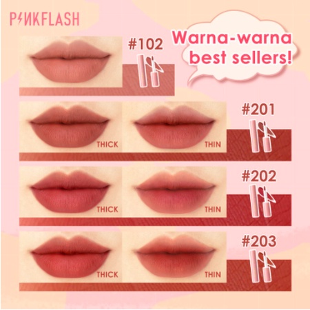 [BPOM] PINKFLASH Matte Liquid Lipstick Lasting Waterproof Lip Tint Shimmer Lip Gloss Velvet Matte-3