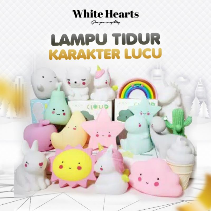 LAMPU TIDUR KARAKTER WHITEHEARTS