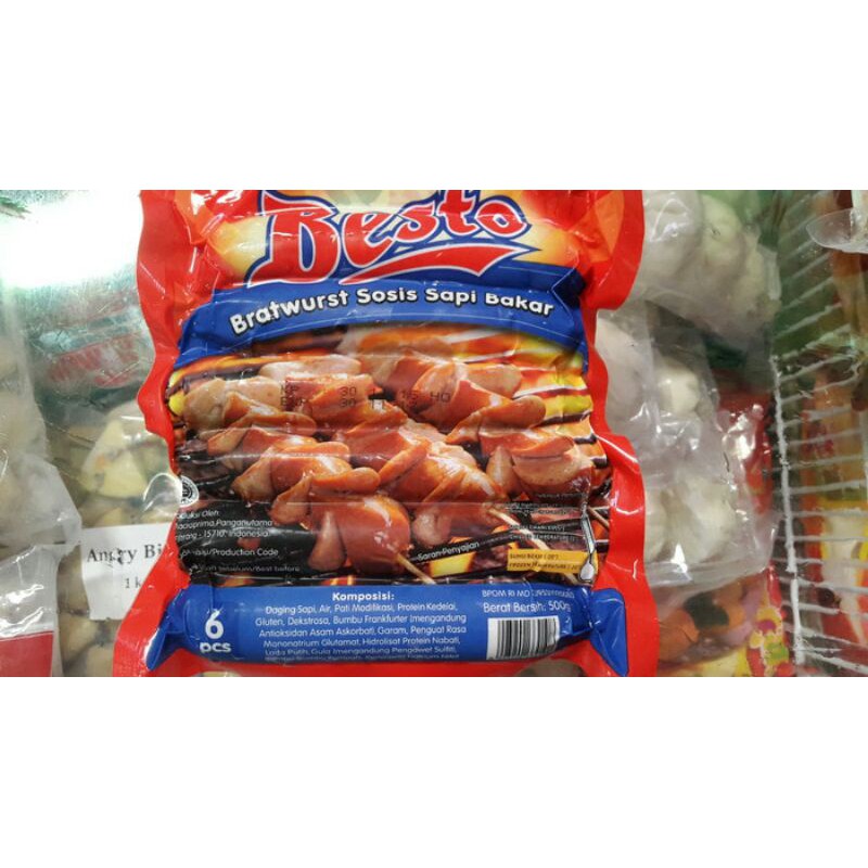 

Besto bratwurst sosis sapi bakar 500gr isi 6pcs scs