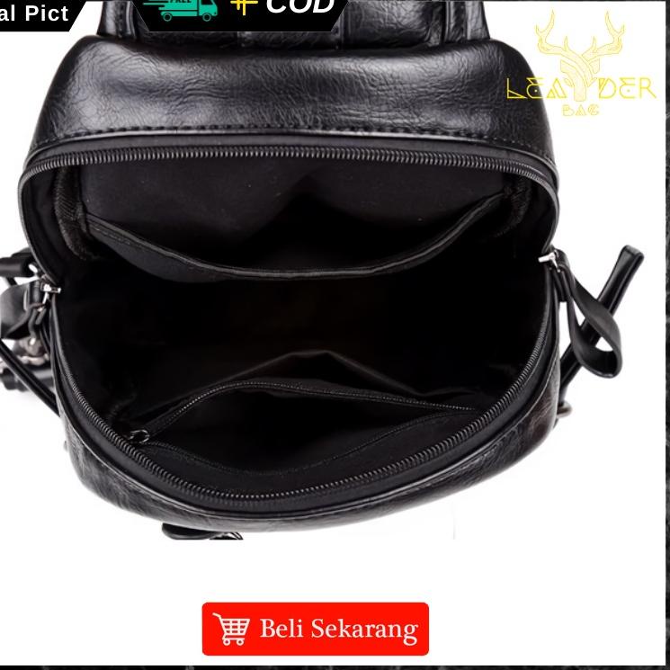 Terlaris Waist Bag Kulit Pria Original Model Terbaru Warna Hitam Atau Tas Selempang Kulit Cowok Dist