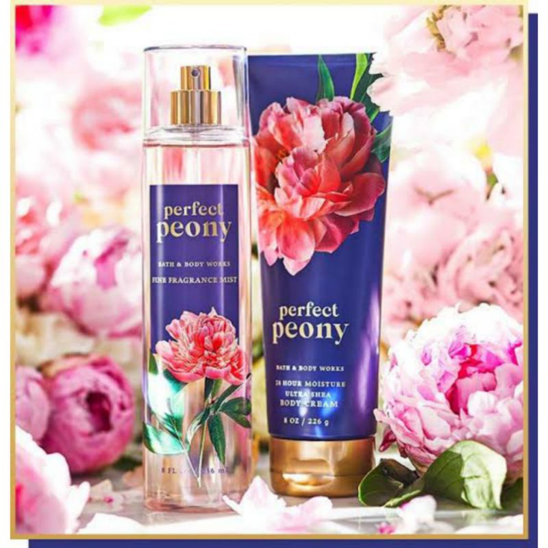 BATH &amp; BODY WORKS BBW PERFECT PEONY SERIES MIST LOTION SHOWER GEL BODY CREAM HAND CREAM SHOWER GEL BODY CREAM LOTION MIST WASH WALLFLOWER ROOMSPRAY SCENTPORTABLE GENTLE GEL DEEP CLEANSING GENTLE FOAMING CREAMY LUXE