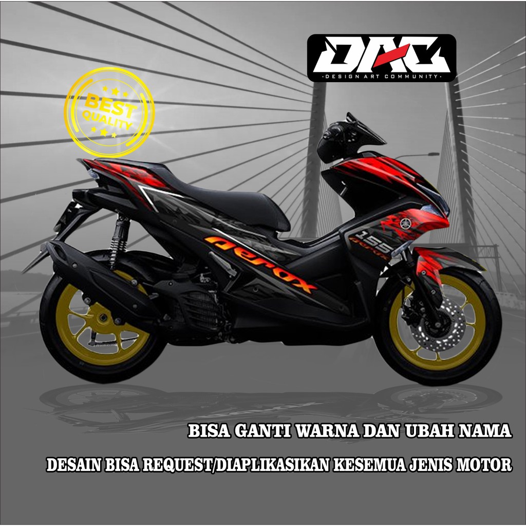 Sticker decal full body Yamaha aerox Merah Hitam