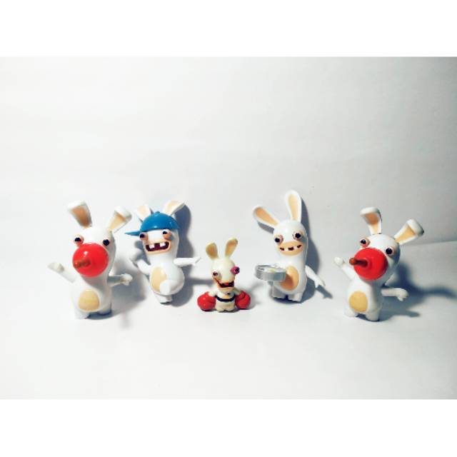 Rabbids Invasion Chaki Kids KFC Mainan Rabbit Boxing Tinju Toys Rare