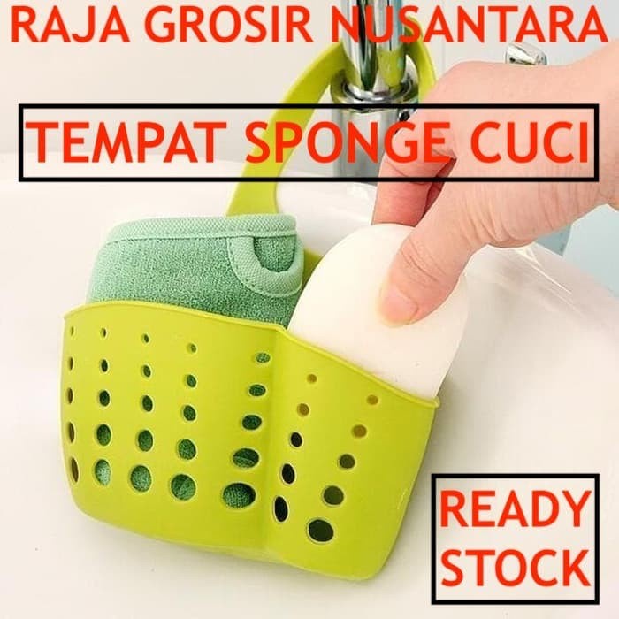 Piring-Cuci-Perlengkapan- Tempat Sponge Cuci Piring Gantungan Tempat Spons Tempat Sabun Mangkuk -