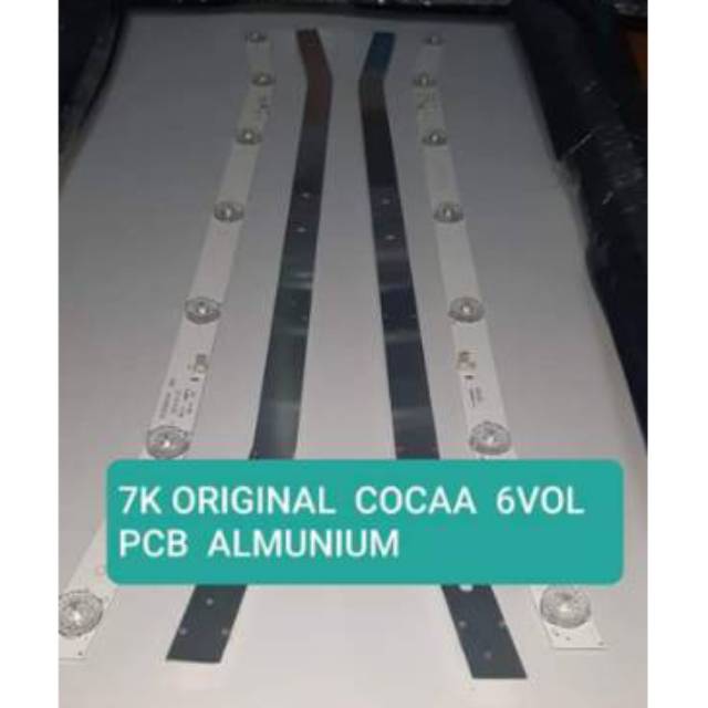 2 pcs Lampu backlight  led tv coccoa 32 inc 7 kancing 6 volt ( perset atau 2 batang )