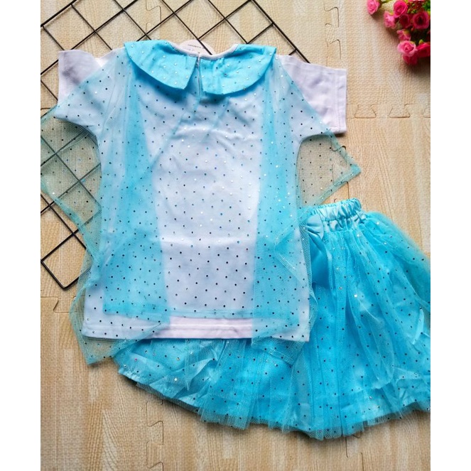 SETELAN BAJU PESTA ANAK CEWEK ROK TUTU + KAOS SAYAP 3-5 TAHUN / SETELAN ROK TUTU SAYAP PRINCESS ANAK PEREMPUAN 3 4 5 TAHUN