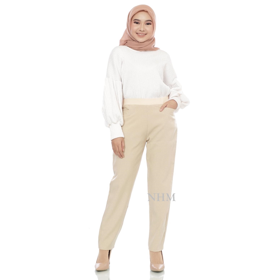 NHM Celana Panjang Bahan Wanita, Celana Kantor Formal Celana Kerja 106 Basic Jumbo Big Size Celana Kerja Bahan Bestseller