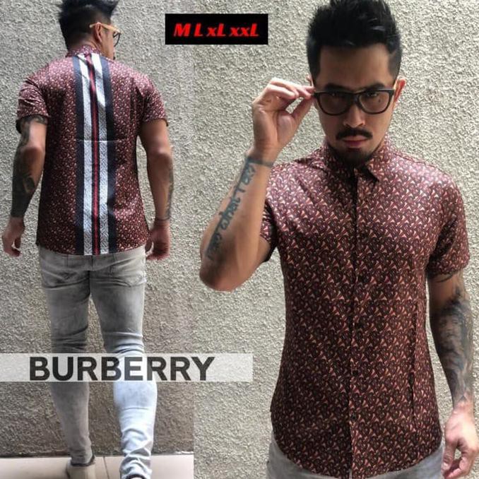 Barang Berkualitas Kemeja Pendek Burberry Pria Premium Quality / KA08 BARANG BAGUS